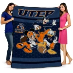 utep miners disney football blue quilt blanket best selling