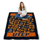 utep miners helmet heart blue quilt blanket best selling