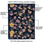 utep miners hibiscus foliage blue quilt blanket best selling
