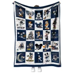 utep miners mickey mouse motif blue white quilt blanket best selling