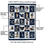 utep miners mickey mouse motif blue white quilt blanket best selling
