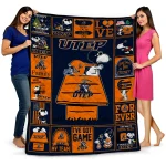 utep miners snoopy love blue quilt blanket best selling