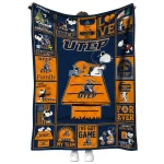 utep miners snoopy love blue quilt blanket best selling