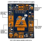 utep miners snoopy love blue quilt blanket best selling