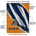 utep miners stroke art blue white quilt blanket best selling