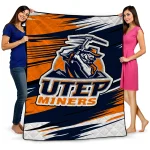 utep miners wild lines blue white quilt blanket best selling
