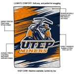 utep miners wild lines blue white quilt blanket best selling