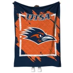 utsa roadrunners block border orange quilt blanket best selling