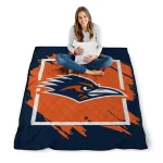 utsa roadrunners block border orange quilt blanket best selling