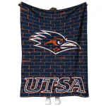 utsa roadrunners brick grid orange quilt blanket best selling