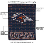 utsa roadrunners brick grid orange quilt blanket best selling