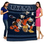 utsa roadrunners disney football orange quilt blanket best selling