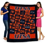 utsa roadrunners helmet heart orange quilt blanket best selling