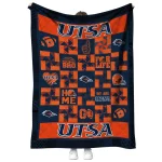 utsa roadrunners helmet heart orange quilt blanket best selling