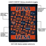 utsa roadrunners helmet heart orange quilt blanket best selling