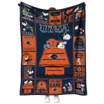 utsa roadrunners snoopy love orange quilt blanket best selling
