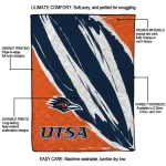 utsa roadrunners stroke art orange white quilt blanket best selling