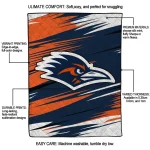 utsa roadrunners wild lines orange white quilt blanket best selling