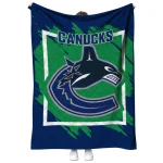 vancouver canucks block border blue quilt blanket best selling