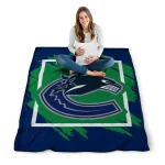 vancouver canucks block border blue quilt blanket best selling
