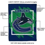 vancouver canucks block border blue quilt blanket best selling