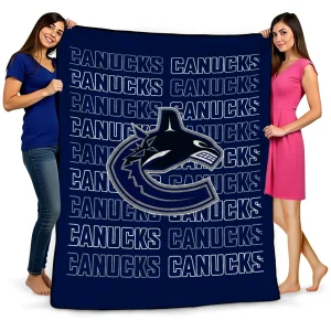 vancouver canucks bold red blue quilt blanket best selling