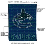 vancouver canucks brick grid blue quilt blanket best selling