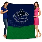 vancouver canucks dot illusion blue quilt blanket best selling