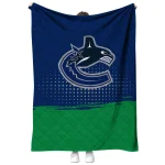 vancouver canucks dot illusion blue quilt blanket best selling