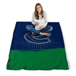 vancouver canucks dot illusion blue quilt blanket best selling