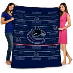 vancouver canucks handdrawn stripes blue quilt blanket best selling