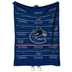 vancouver canucks handdrawn stripes blue quilt blanket best selling