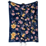 vancouver canucks hibiscus foliage blue quilt blanket best selling