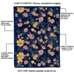 vancouver canucks hibiscus foliage blue quilt blanket best selling