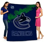 vancouver canucks nhl shield blue quilt blanket best selling