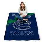vancouver canucks nhl shield blue quilt blanket best selling