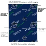 vancouver canucks sketch lines blue quilt blanket best selling