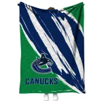 vancouver canucks stroke art blue white quilt blanket best selling