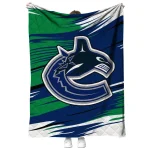 vancouver canucks wild lines blue white quilt blanket best selling