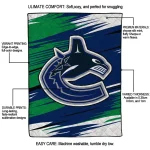 vancouver canucks wild lines blue white quilt blanket best selling
