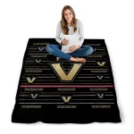 vanderbilt commodores handdrawn stripes black quilt blanket best selling