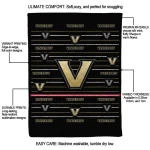 vanderbilt commodores handdrawn stripes black quilt blanket best selling