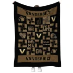 vanderbilt commodores helmet heart black quilt blanket best selling