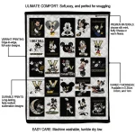 vanderbilt commodores mickey mouse motif black white quilt blanket best selling