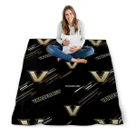 vanderbilt commodores sketch lines black quilt blanket best selling
