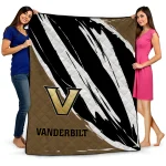 vanderbilt commodores stroke art black white quilt blanket best selling