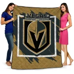 Vegas Golden Knights Block Border Tan Quilt Blanket 1 vegas golden knights block border tan quilt blanket best selling
