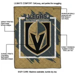 vegas golden knights block border tan quilt blanket best selling
