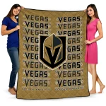 vegas golden knights bold red tan quilt blanket best selling
