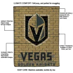vegas golden knights brick grid tan quilt blanket best selling